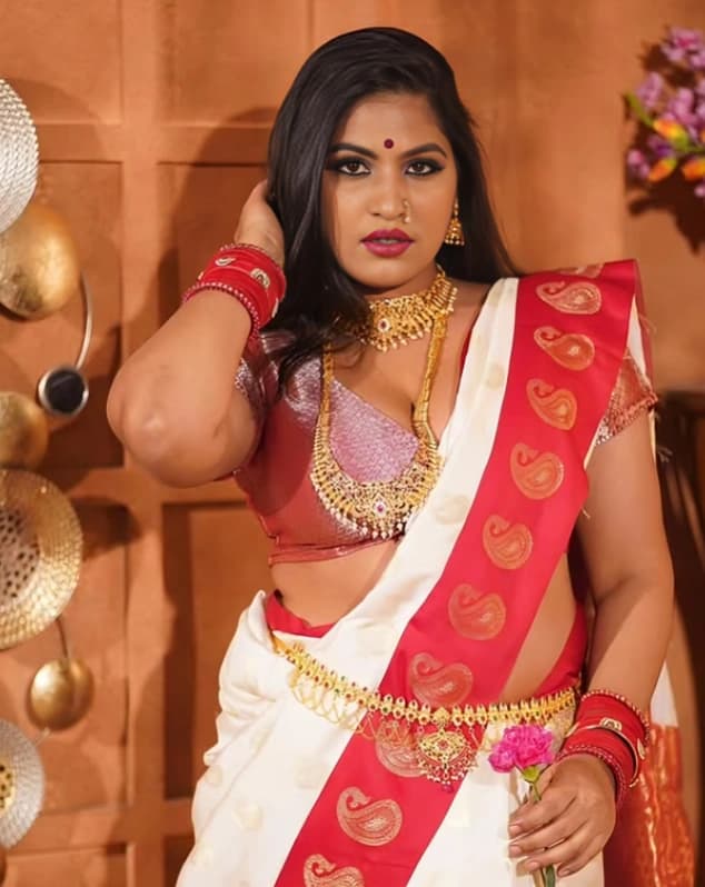 Featured image for 😍Insta Model Anjali Gaud Saree Stripping 2 Videos Pressing her Boobs and Fingering🥵💦