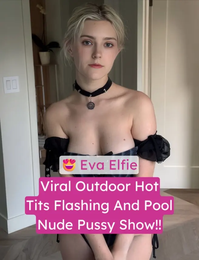 Featured image for Beautiful Insta Model Eva Elfie Flashes Hot Tits Outdoors And Full Nude Pool Pussy Show