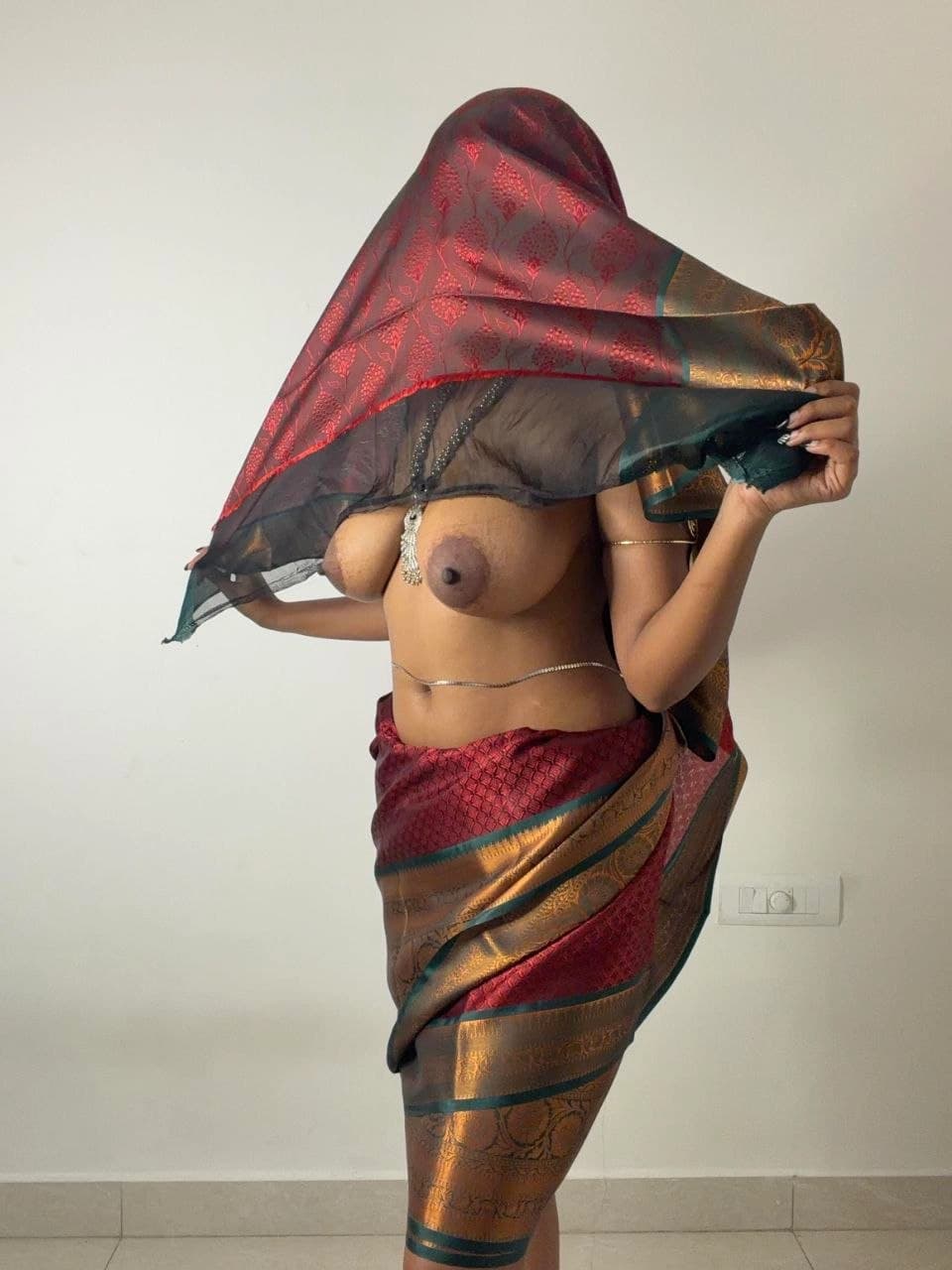 Featured image for Hot Topless Milf in Saree Flaunts Her Perfect Boobs
